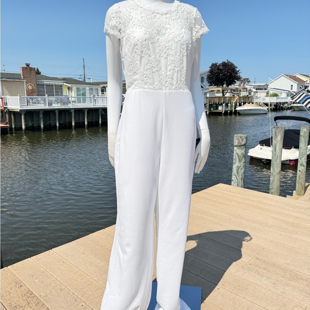Lulu's Elegant White Lace Jumpsuit